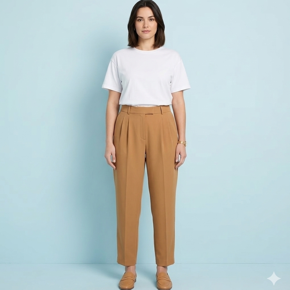 WORTHINGTON Women's Pants Color   Camel Sz 14.Pockets on the side Ziper In Front